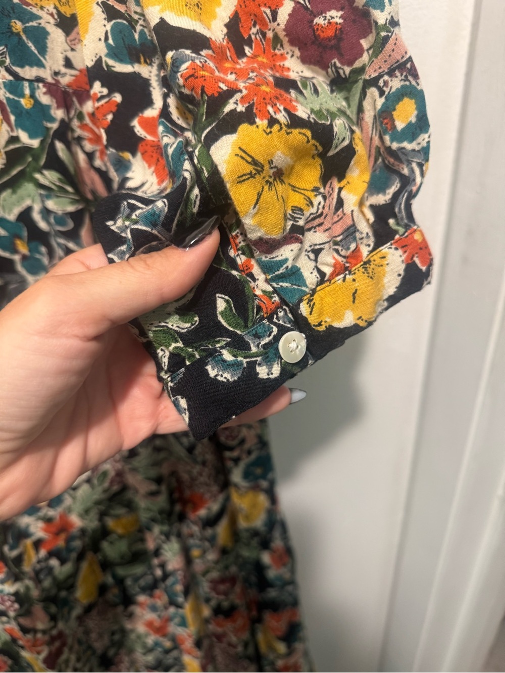 NATURAL LIFE Black Maxi Dress with Yellow & Pink Floral Print - Picture 8 of 9